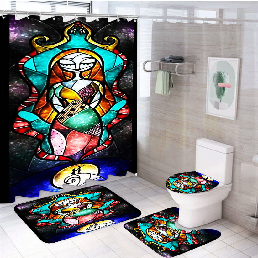 Sally The Nightmare Before Christmas 4Pcs Bathroom Set Shower Curtain