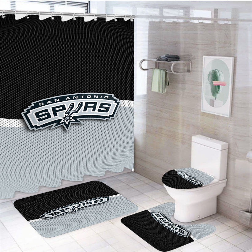 San Antonio Spurs Logo Jersey 4Pcs Bathroom Set Shower Curtain