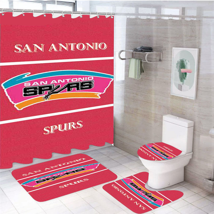 San Antonio Spurs Swatch 4Pcs Bathroom Set Shower Curtain