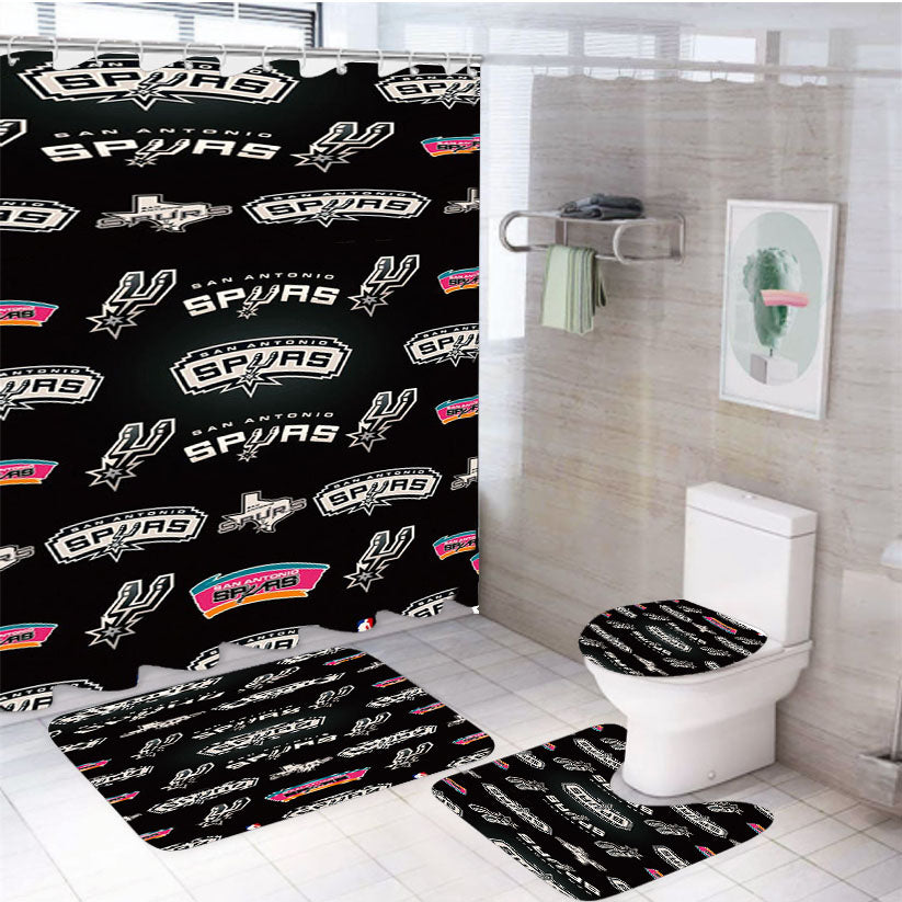 San Antonio Spurs Symbols 5 4Pcs Bathroom Set Shower Curtain