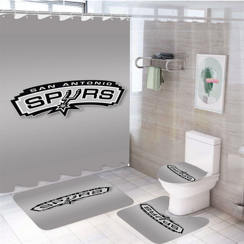 San Antonio Spurs Wallpaper 2 4Pcs Bathroom Set Shower Curtain