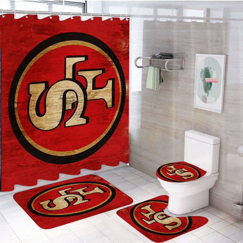 San Francisco 49Ers Nfl 4Pcs Bathroom Set Shower Curtain