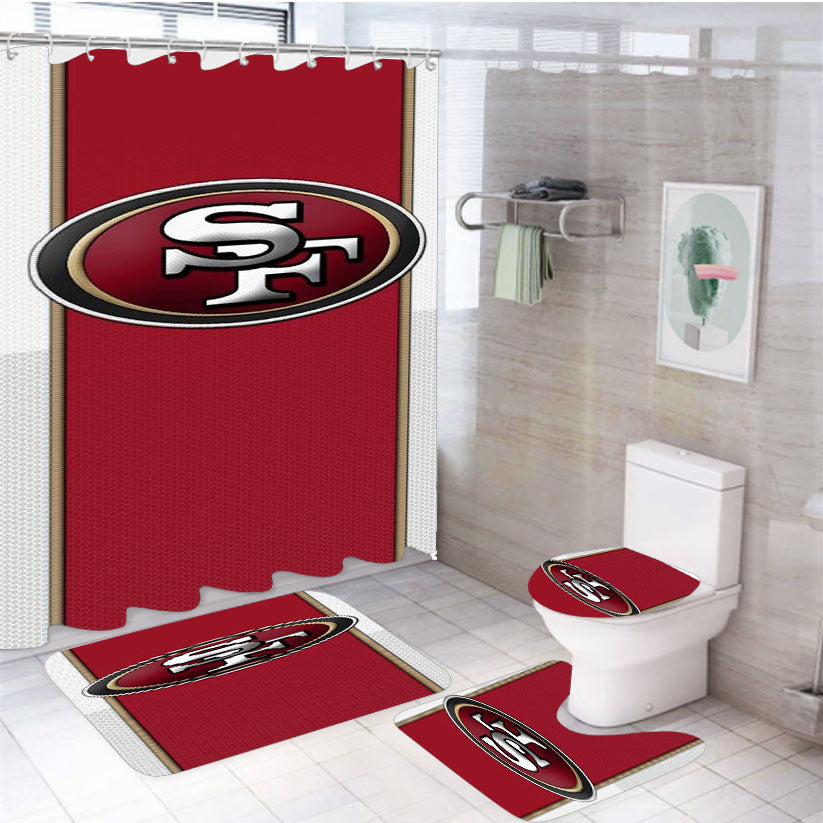 San Francisco 49Ers Sf Logo 4Pcs Bathroom Set Shower Curtain