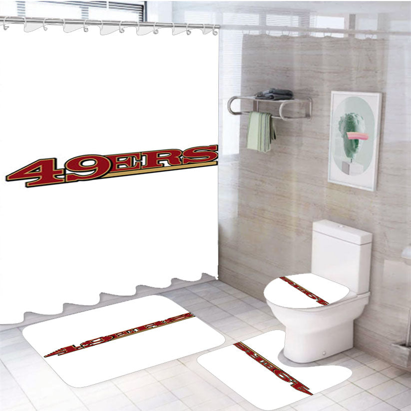 San Francisco 49Ers Text 4Pcs Bathroom Set Shower Curtain