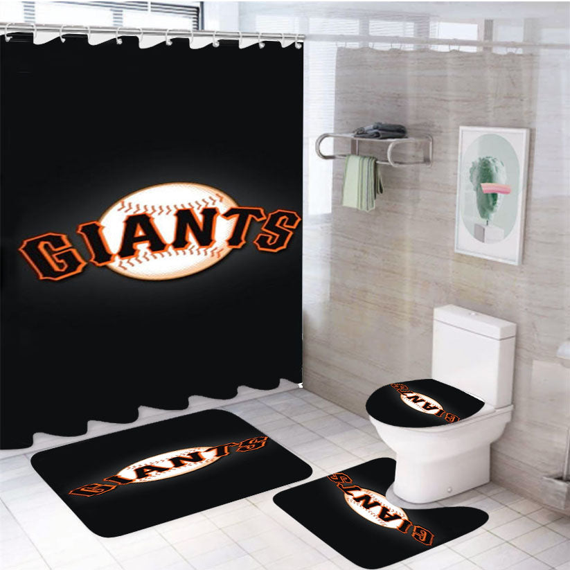 San Francisco Giants Baseball 4Pcs Bathroom Set Shower Curtain