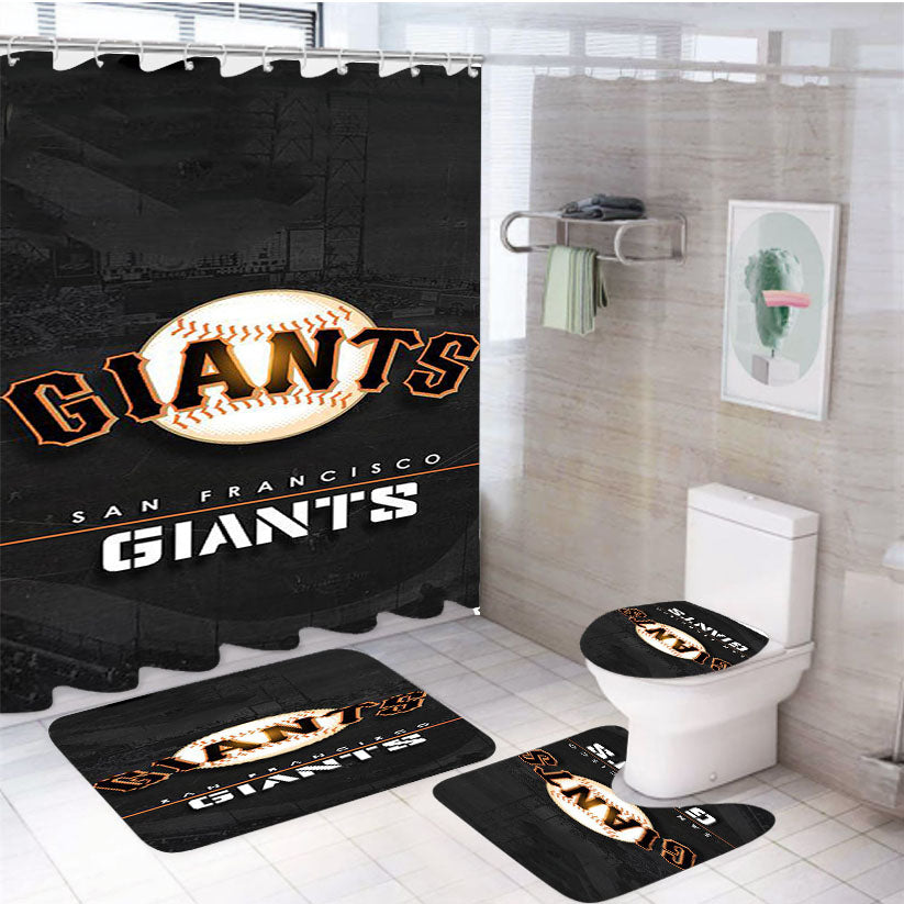 San Francisco Giants Baseball 3 4Pcs Bathroom Set Shower Curtain