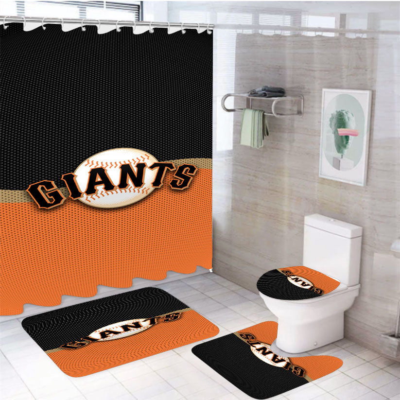 San Francisco Giants Logo Jersey 4Pcs Bathroom Set Shower Curtain