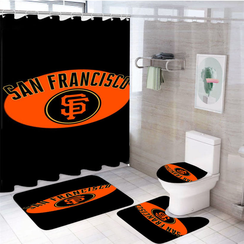 San Francisco Giants New 4Pcs Bathroom Set Shower Curtain