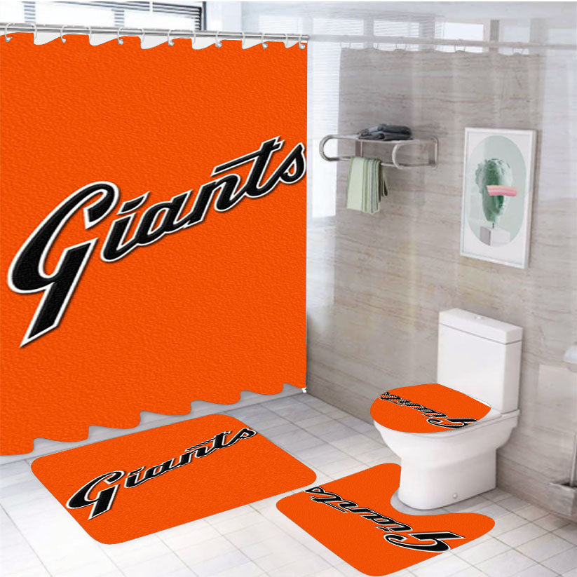 San Francisco Giants Text 4Pcs Bathroom Set Shower Curtain