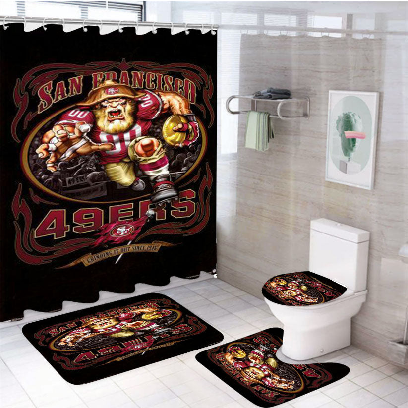 San Francised 49Ers 4Pcs Bathroom Set Shower Curtain