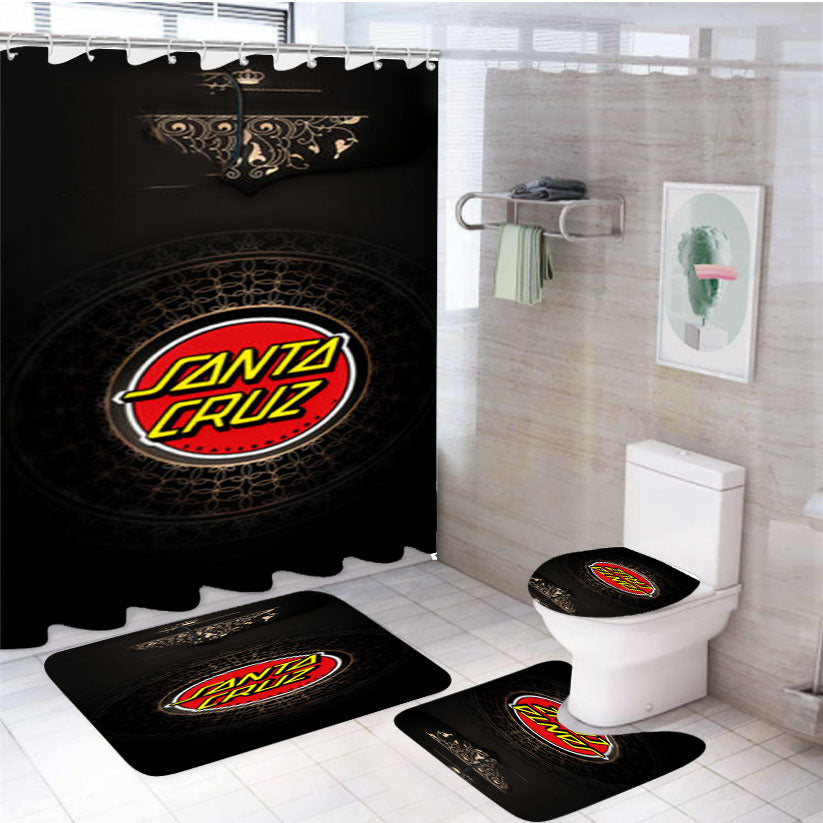 Santa Cruz Skateboards Logo 4Pcs Bathroom Set Shower Curtain