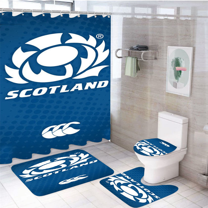 Scotland Rugby 4Pcs Bathroom Set Shower Curtain