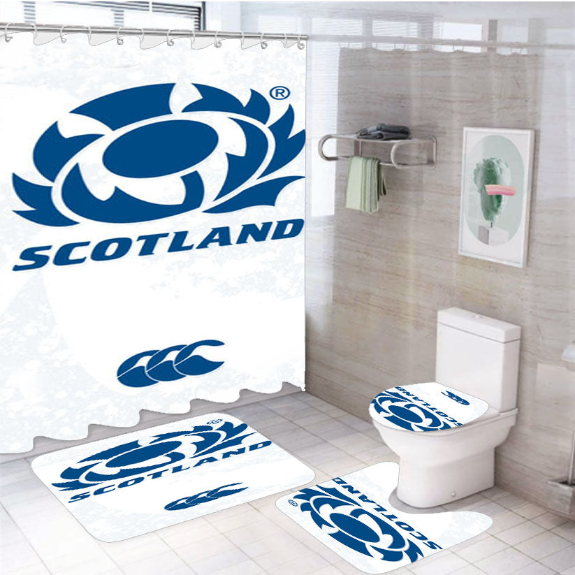 Scotland Rugby Logo 4Pcs Bathroom Set Shower Curtain