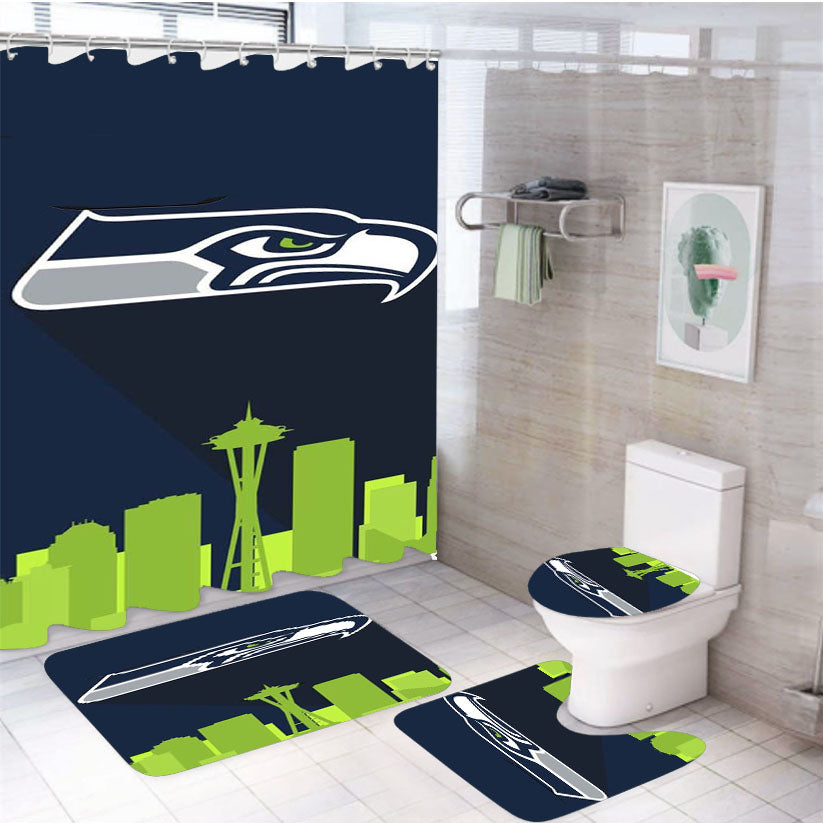 Seahawks 4Pcs Bathroom Set Shower Curtain