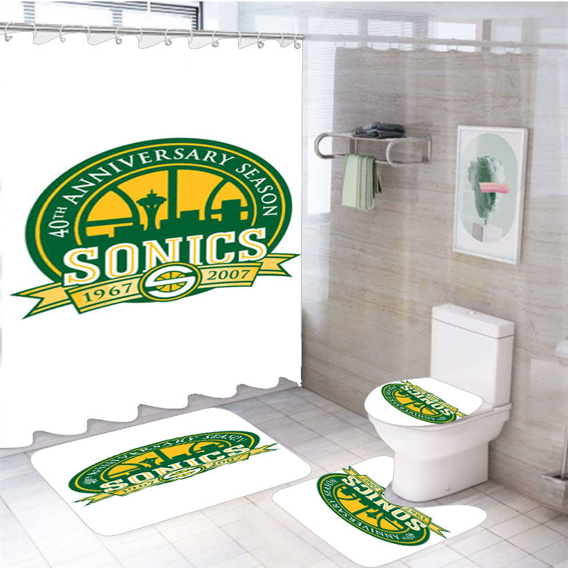 Seattle Sonics 40Th 4Pcs Bathroom Set Shower Curtain
