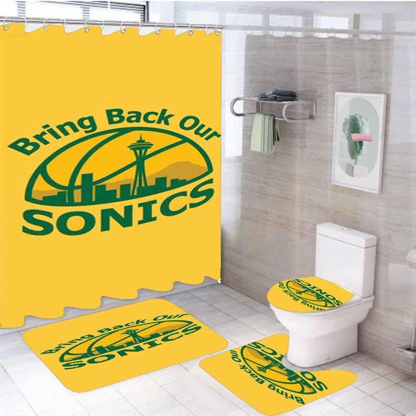 Seattle Sonics Bring Back Our 4Pcs Bathroom Set Shower Curtain