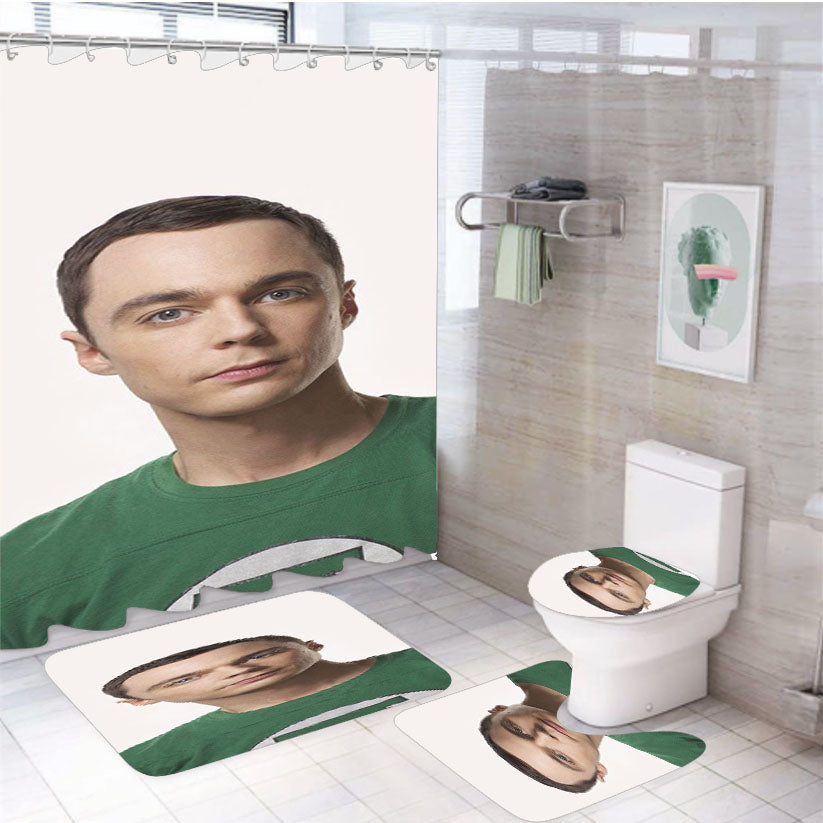 Sheldon Cooper Big Bang Theory 4Pcs Bathroom Set Shower Curtain