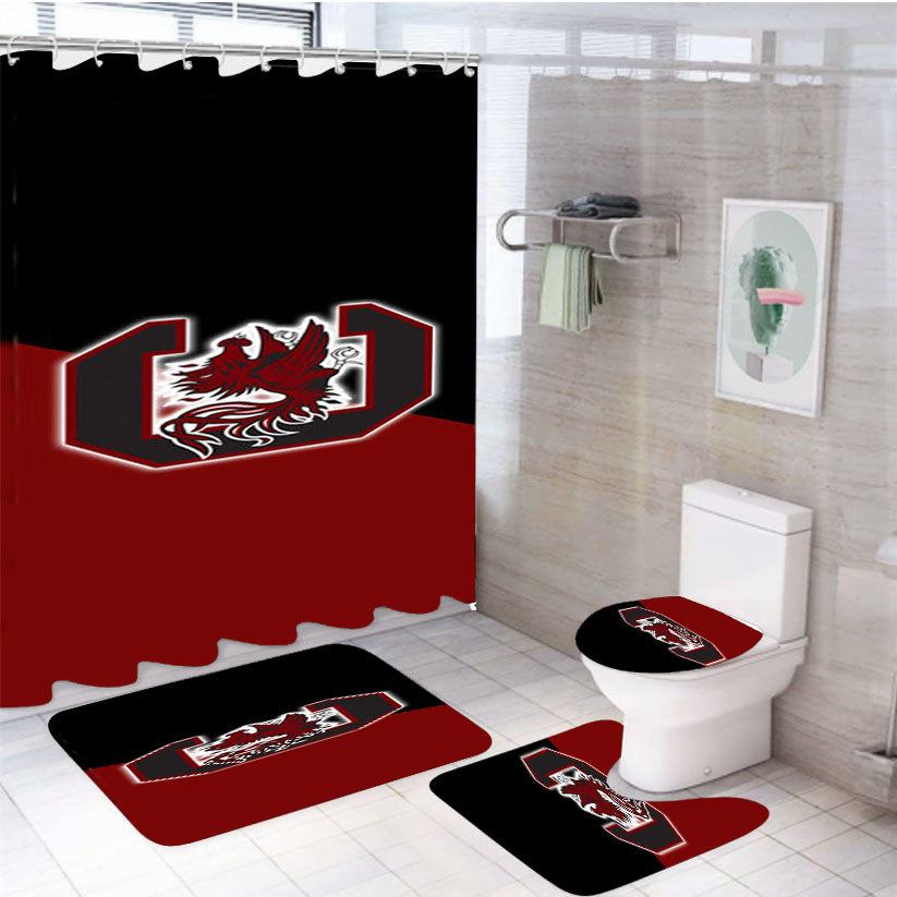 South Carolina Gamecocks 4Pcs Bathroom Set Shower Curtain