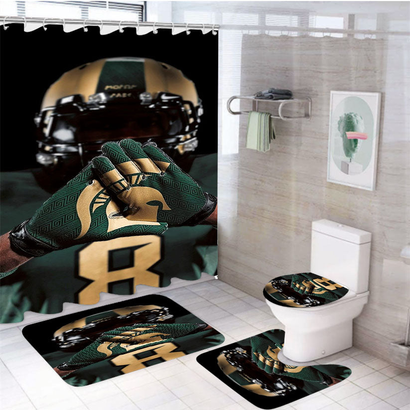 Spartan Football From Michigan 4Pcs Bathroom Set Shower Curtain