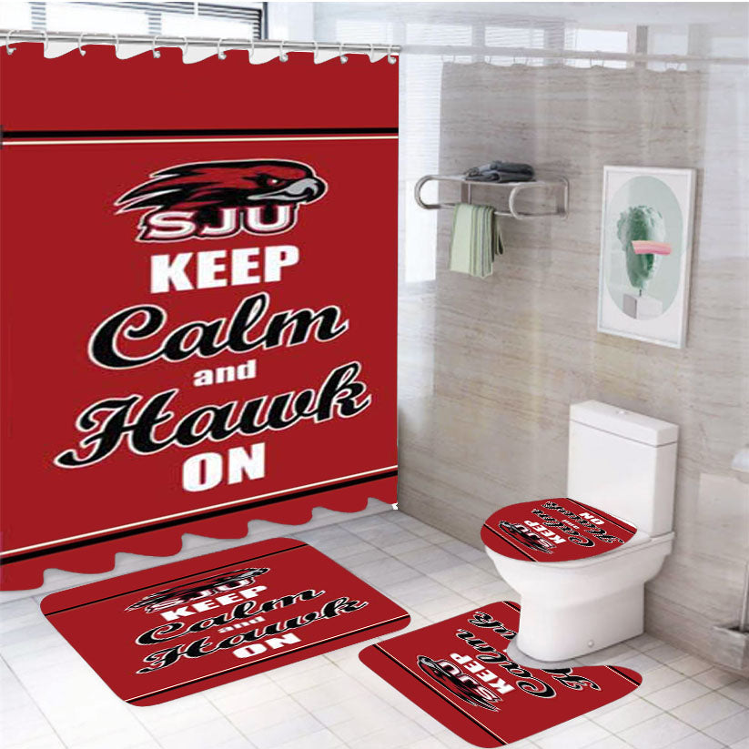 St Joseph U Keep Calm Hawk On 4Pcs Bathroom Set Shower Curtain