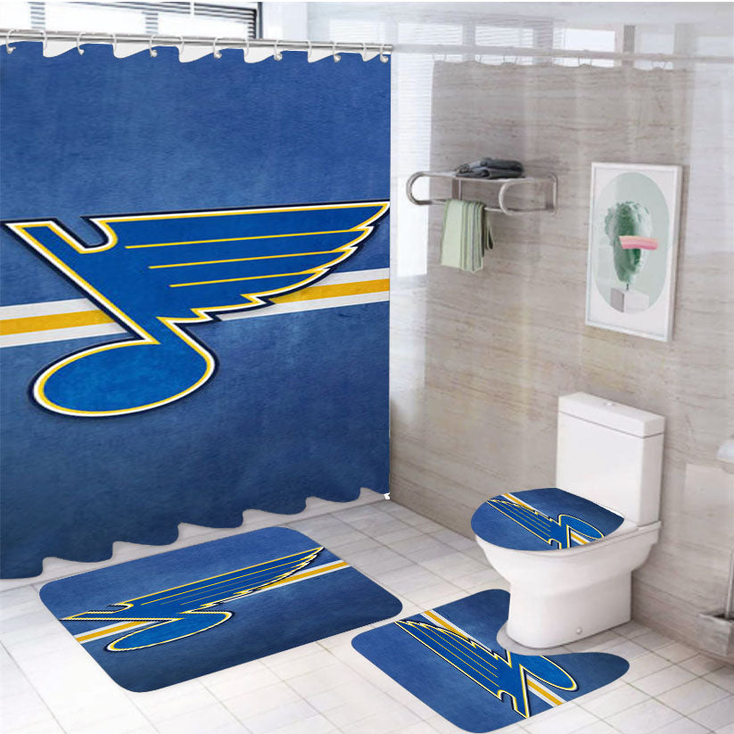 St Louis Blues 4Pcs Bathroom Set Shower Curtain