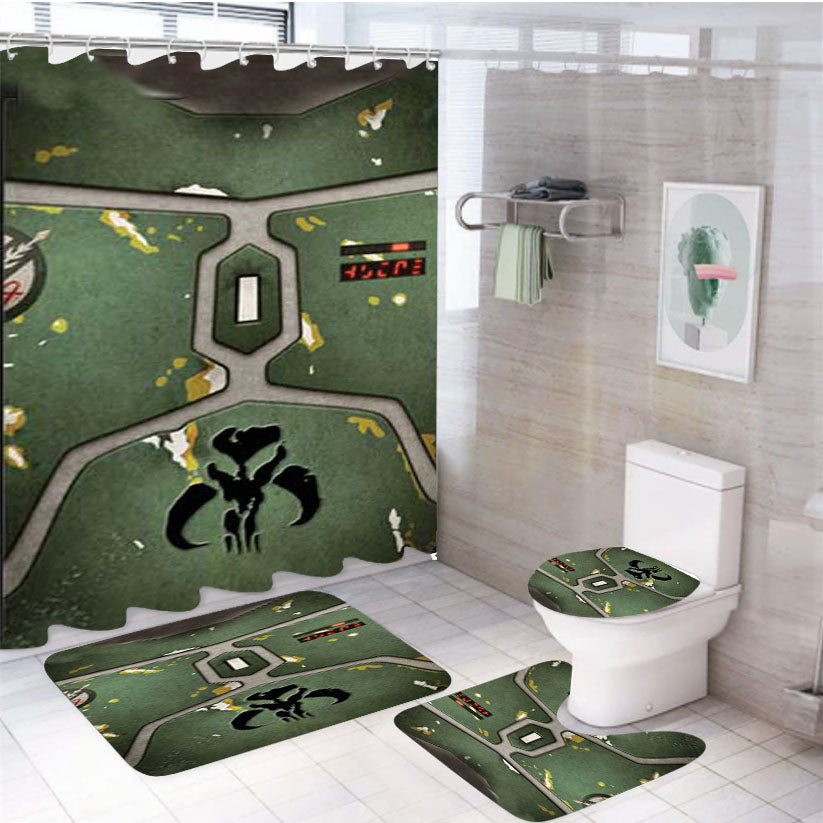 Star Wars Boba Fett Armor 4Pcs Bathroom Set Shower Curtain