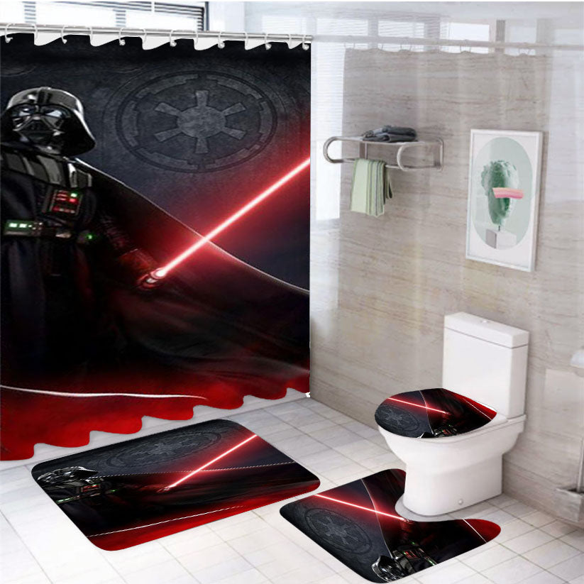 Star Wars Darth Vader Dark Side Logo 4Pcs Bathroom Set Shower Curtain