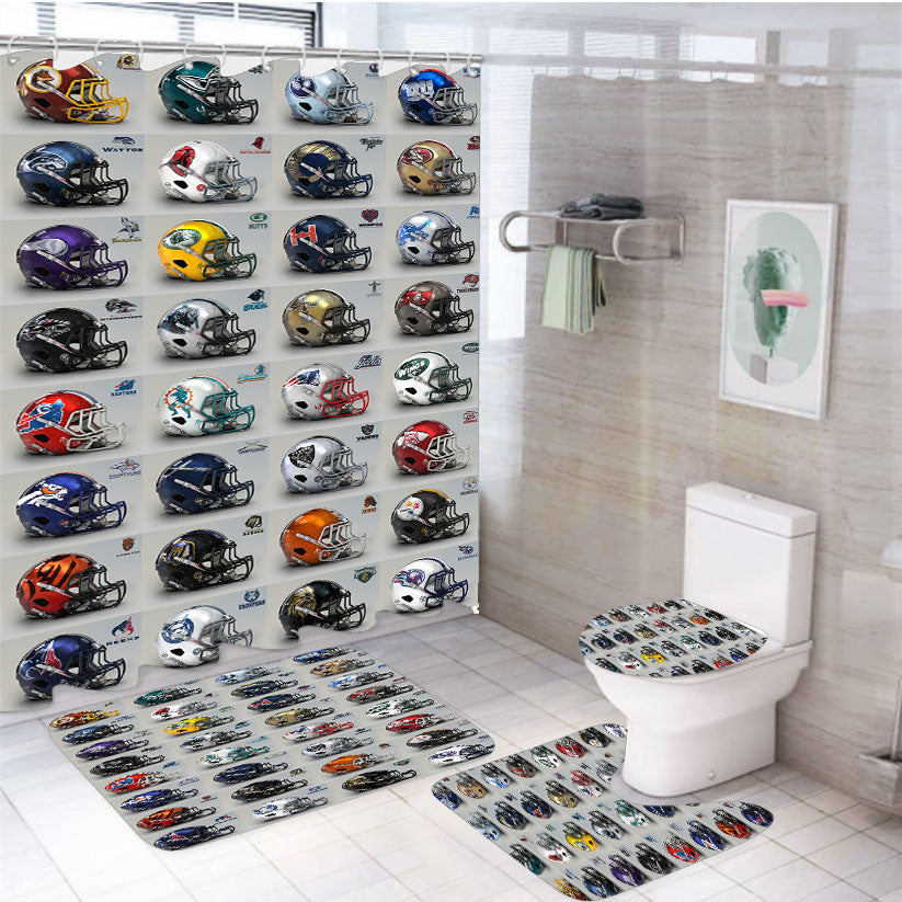 Star Wars Football Nfl Teams 4Pcs Bathroom Set Shower Curtain