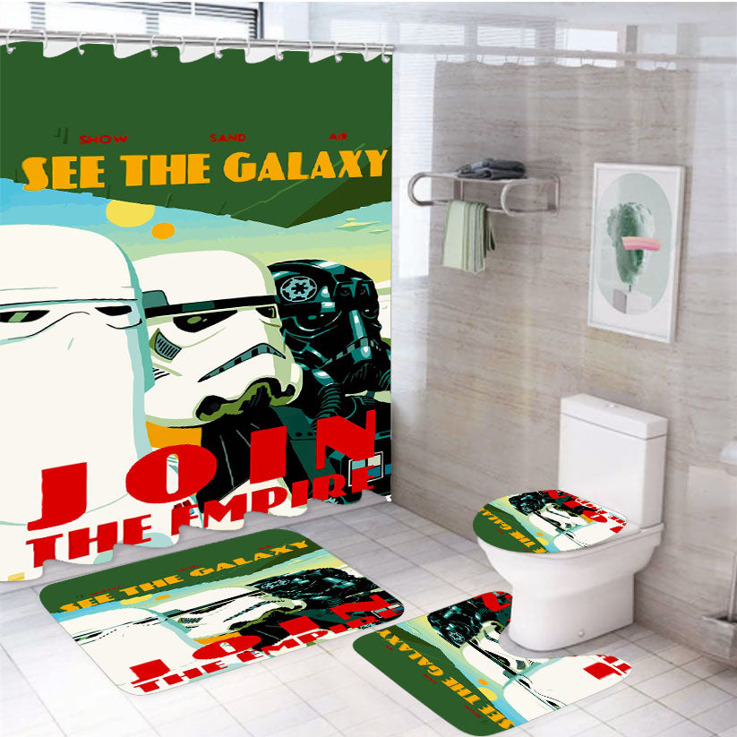 Star Wars Stormtroopers Quote 4Pcs Bathroom Set Shower Curtain