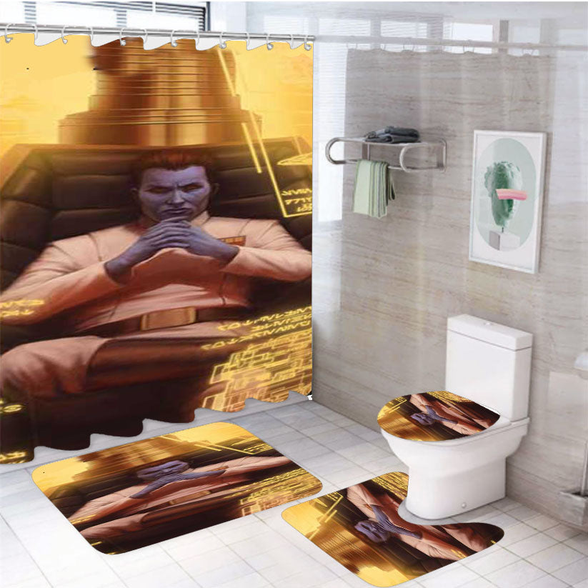 Star Wars Thrawn Chair 4Pcs Bathroom Set Shower Curtain