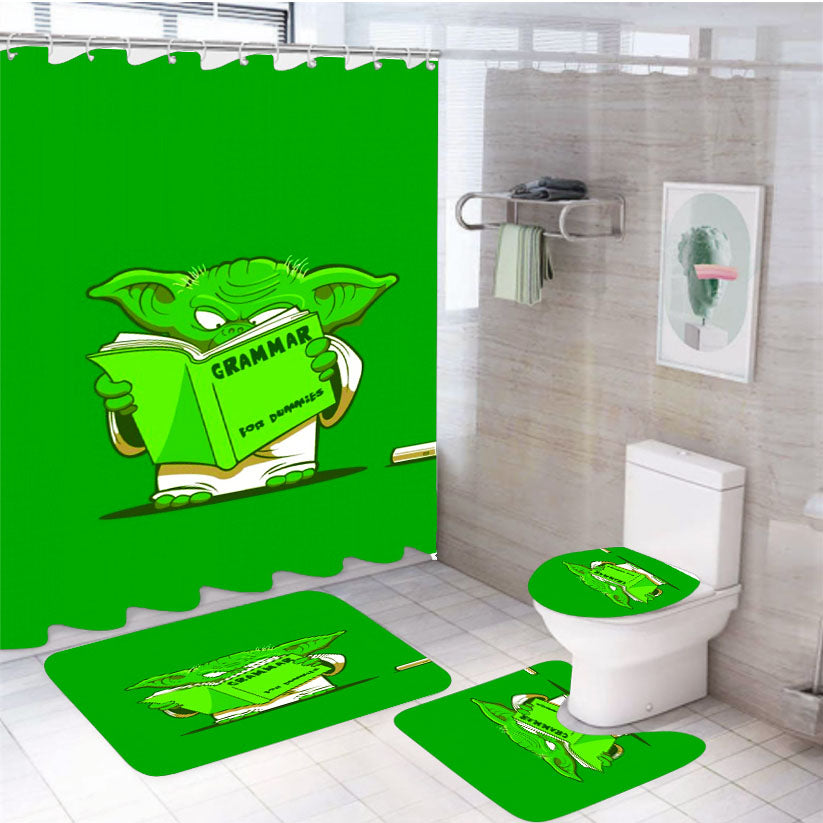 Star Wars Yoda Grammar 4Pcs Bathroom Set Shower Curtain