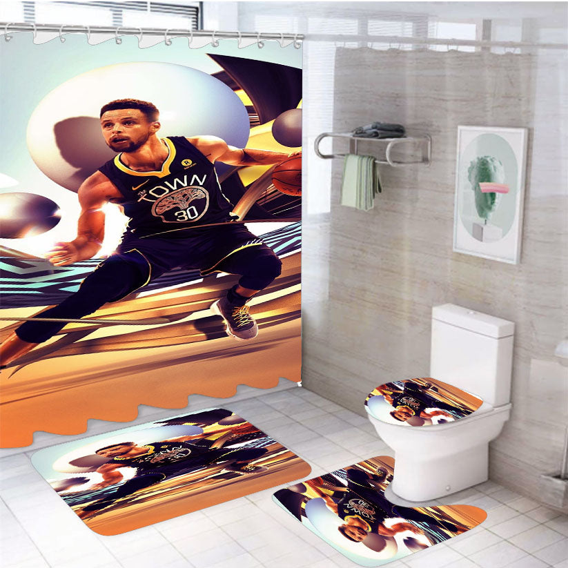 Stephen Curry Dunk Basketball Player 4Pcs Bathroom Set Shower Curtain