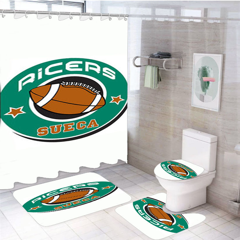 Sueca Ricers Logo 4Pcs Bathroom Set Shower Curtain