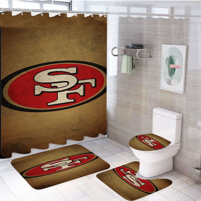 Super Bowl San Francisco 49Ers 4Pcs Bathroom Set Shower Curtain