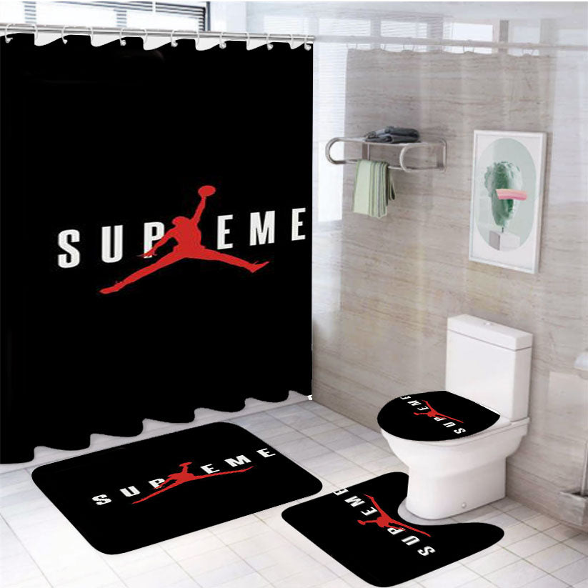 Supreme Jordan 4Pcs Bathroom Set Shower Curtain