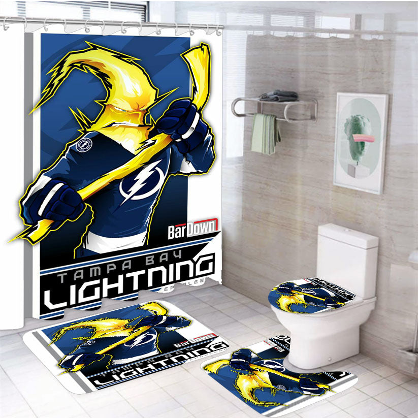 Tampa Bay Lighting 4Pcs Bathroom Set Shower Curtain