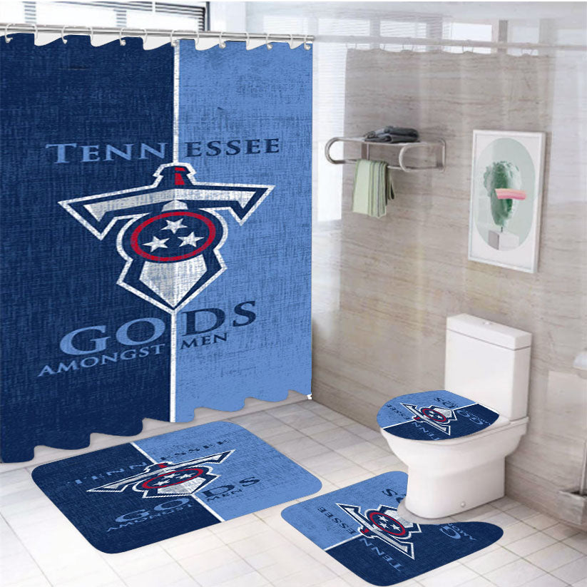 Tennessee Titans Football 4Pcs Bathroom Set Shower Curtain