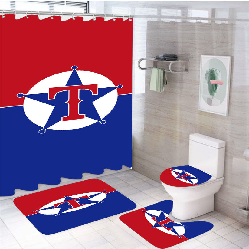 Texas Rangers Rebrand 4Pcs Bathroom Set Shower Curtain