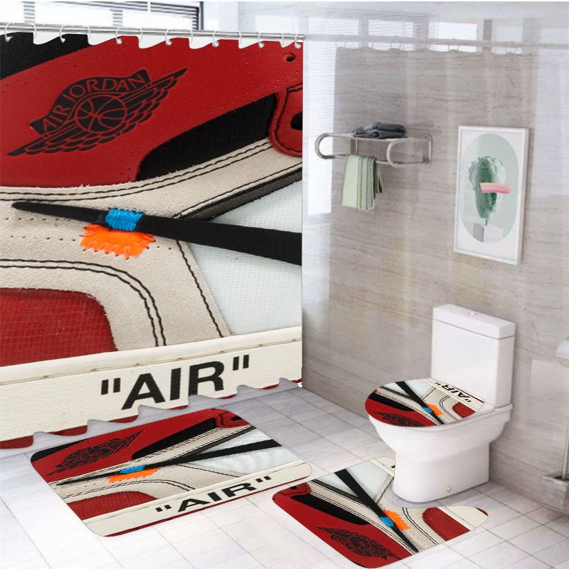The 10 Air Jordan 1 Off White 4Pcs Bathroom Set Shower Curtain