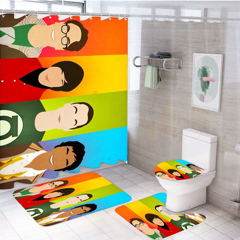 The Big Bang Theory Colours 4Pcs Bathroom Set Shower Curtain