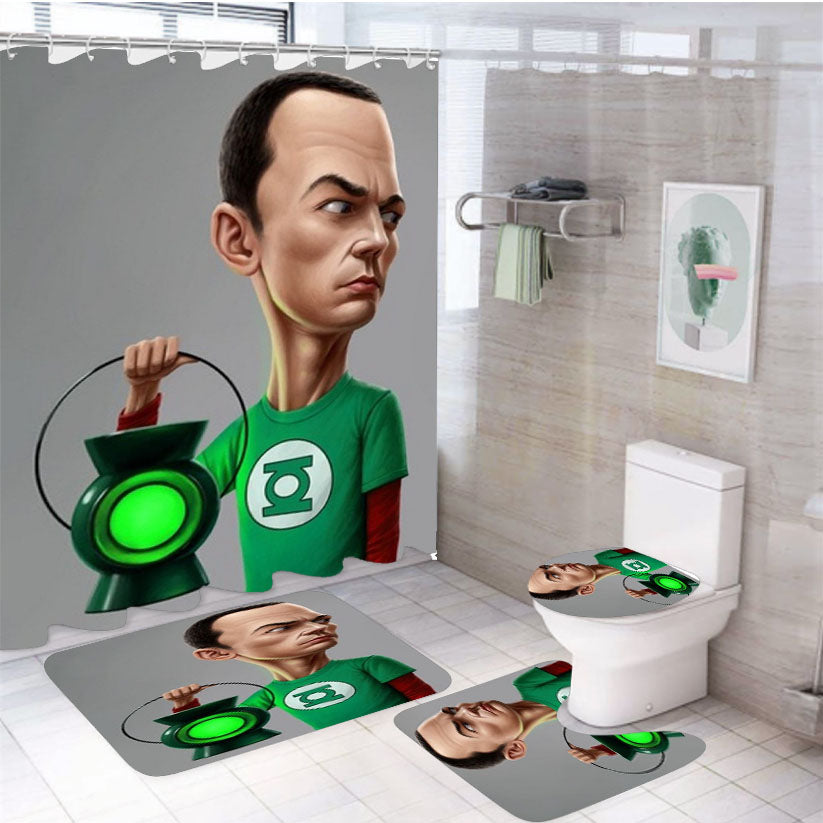 The Big Bang Theory Lamp 4Pcs Bathroom Set Shower Curtain
