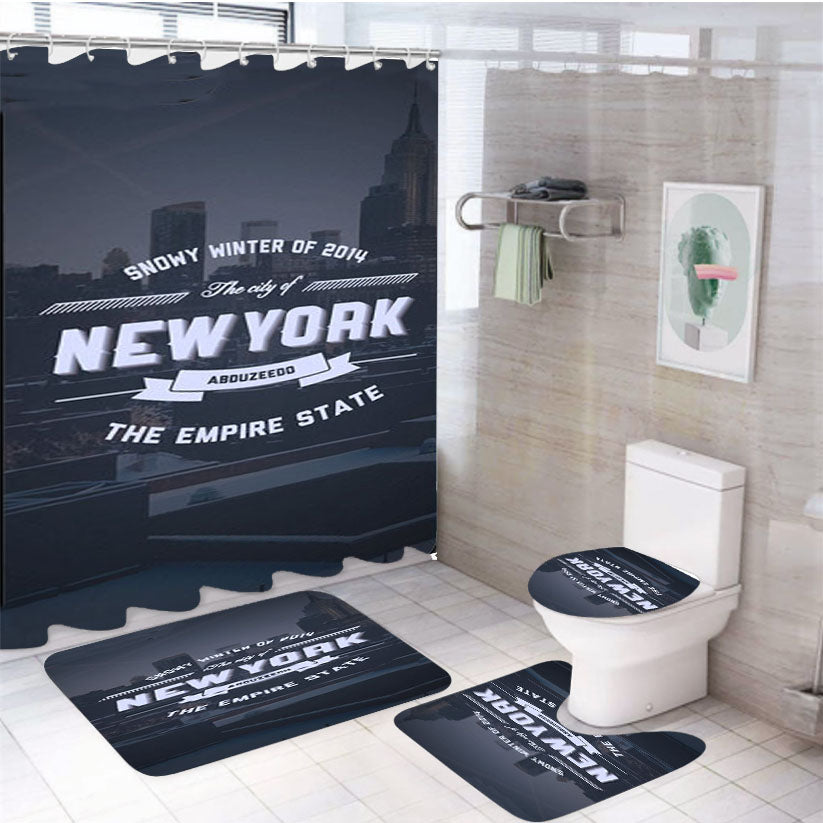The City Of New York 4Pcs Bathroom Set Shower Curtain