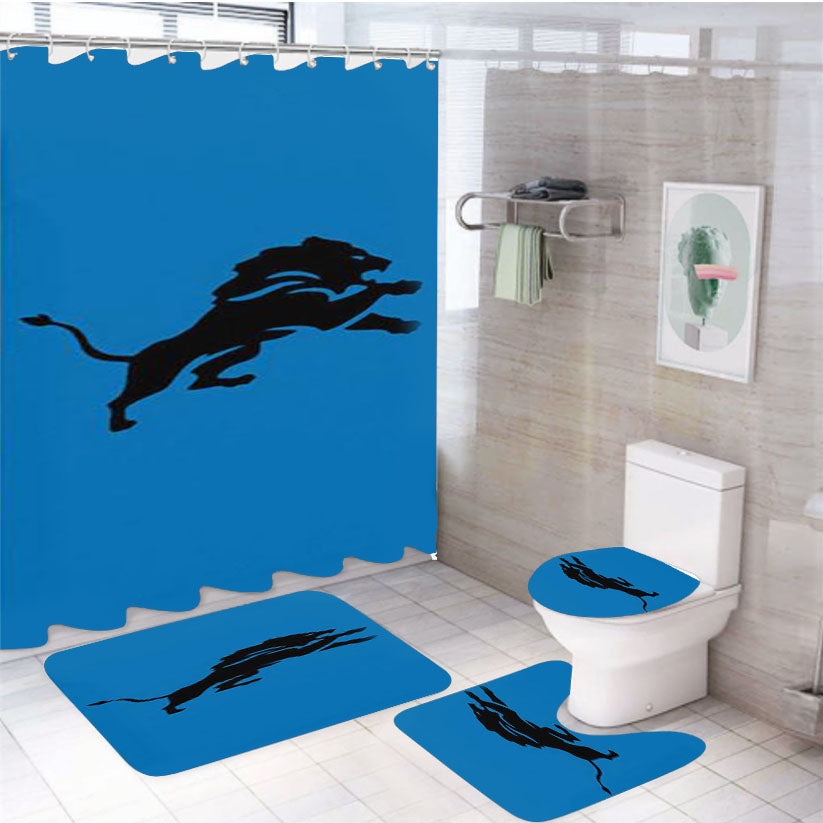 The D Is Detroit Lions 4Pcs Bathroom Set Shower Curtain