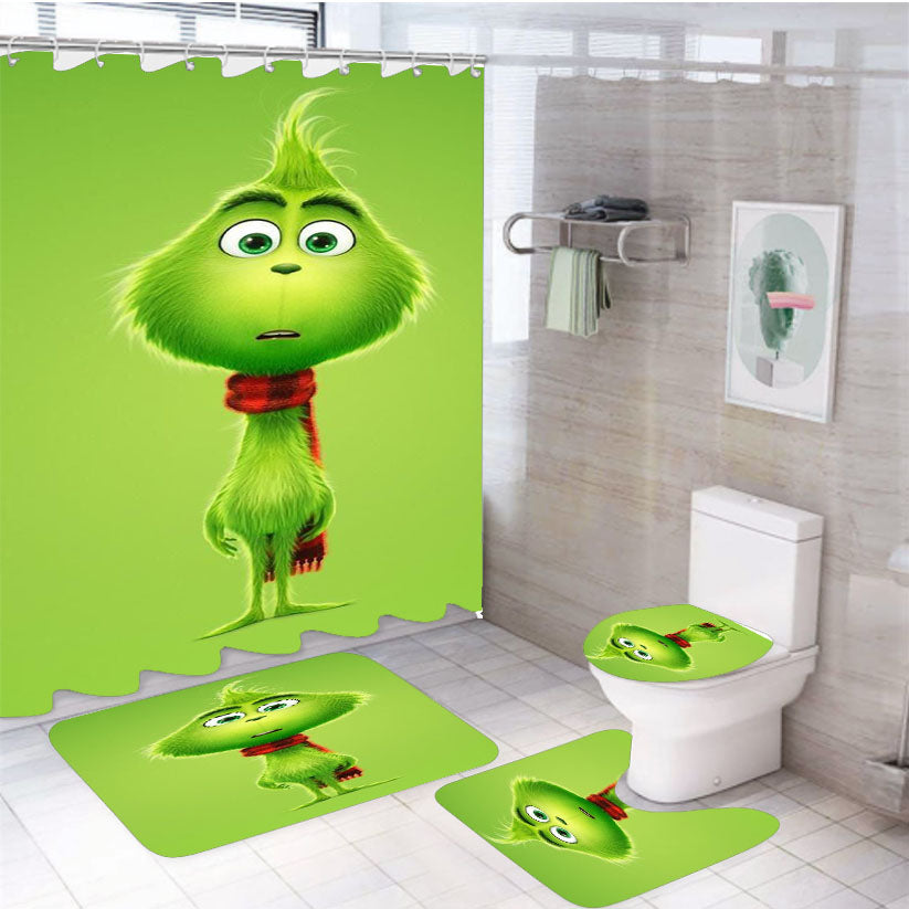 The Grinch Kids 4Pcs Bathroom Set Shower Curtain