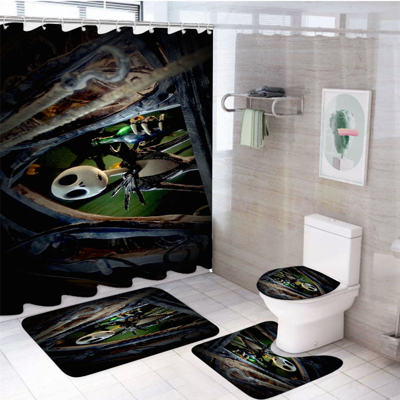 The Nightmare Before Christmas Disney 14 4Pcs Bathroom Set Shower Curtain