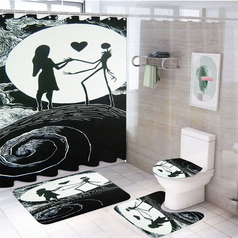 The Nightmare Before Christmas Disney 18 4Pcs Bathroom Set Shower Curtain