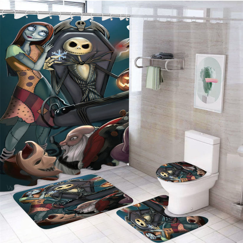 The Nightmare Before Christmas Disney 2 4Pcs Bathroom Set Shower Curtain