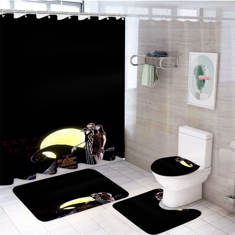 The Nightmare Before Christmas Disney 27 4Pcs Bathroom Set Shower Curtain