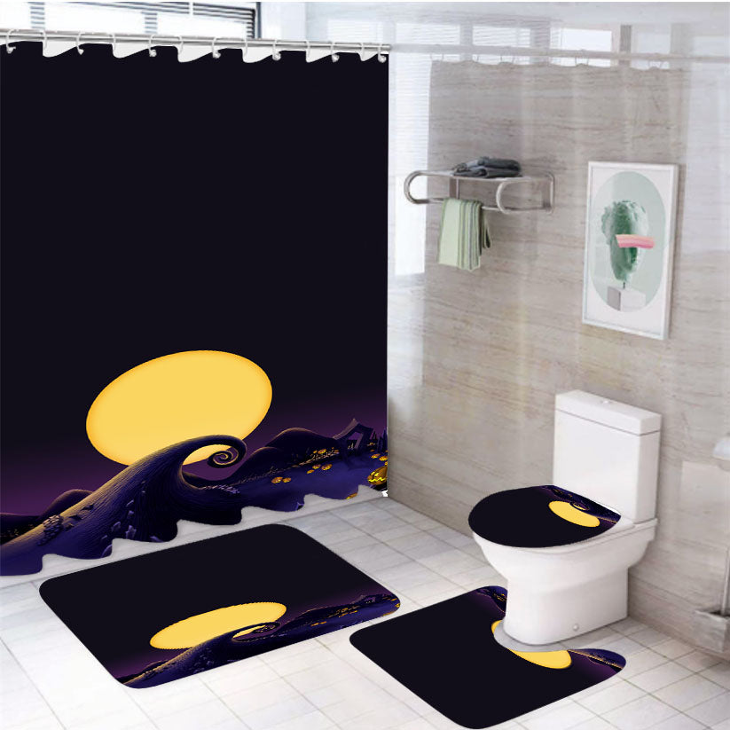 The Nightmare Before Christmas Disney 28 4Pcs Bathroom Set Shower Curtain