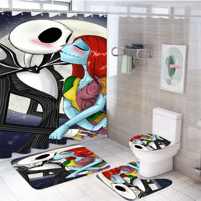 The Nightmare Before Christmas Disney 3 4Pcs Bathroom Set Shower Curtain